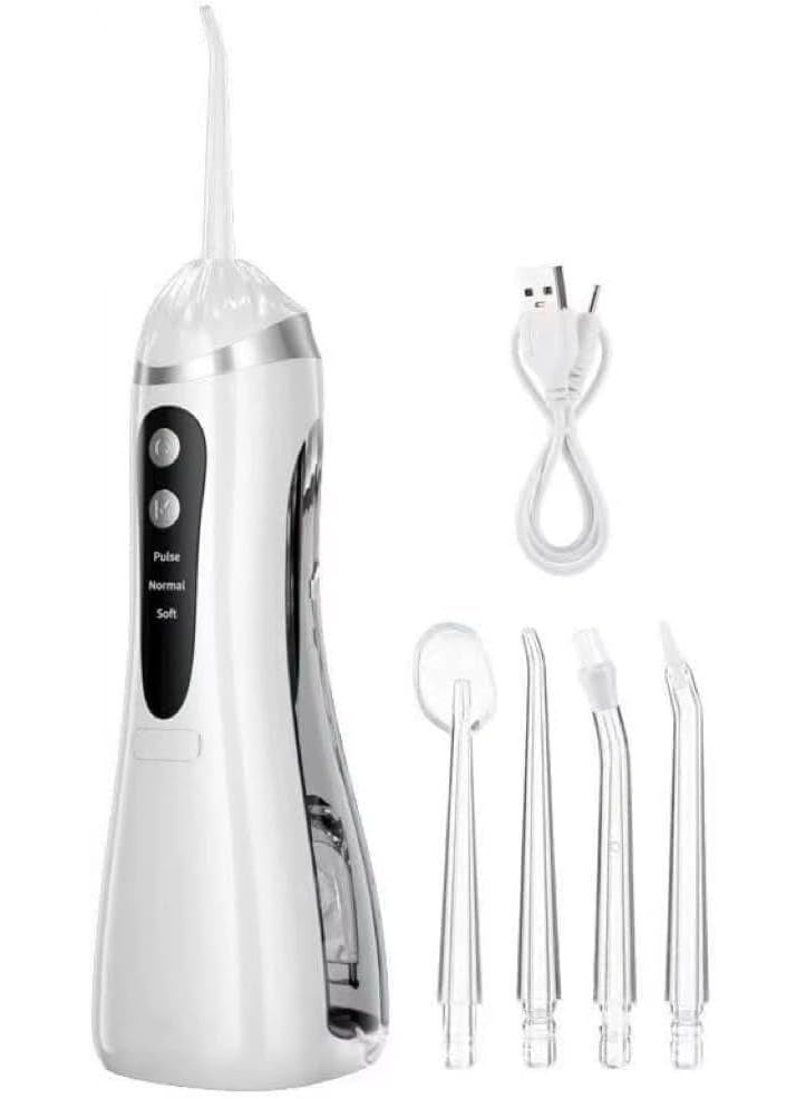 Portable water flosser, waterproof, 3 cleaning modes, easy to use, white - Image 1